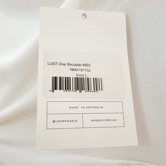 NWT Nookie Lust One Shoulder Midi Dress in White Bridal sz Large - Picture 7 of 9